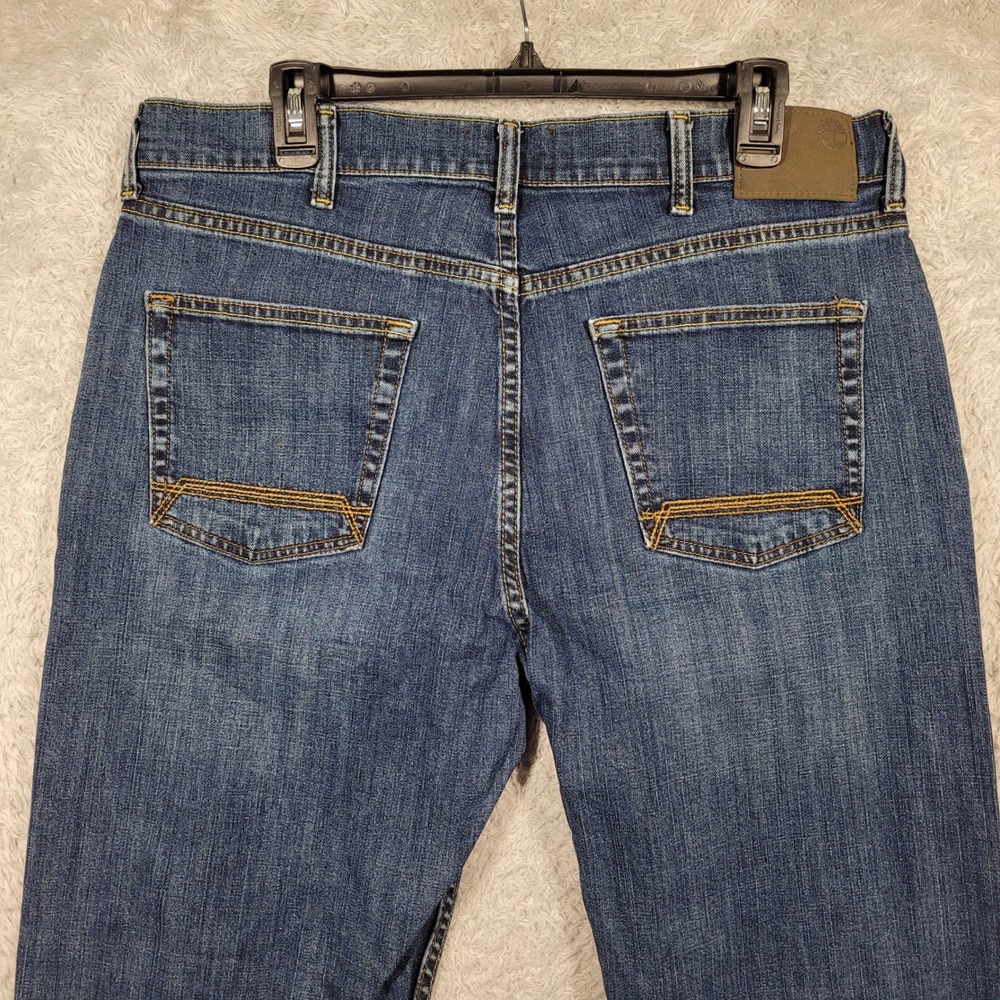 Timberland Denim Jeans Mens 36x32 Blue Straight Leg Regular Fit Casual Rugged